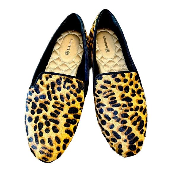 Birdies The Sterling Slip on Smoking Loafer in Cheetah Calf Hair 6.5 - Picture 4 of 10